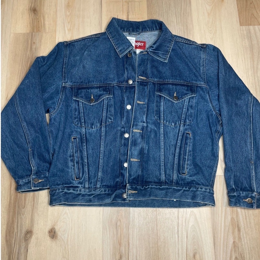 Wrangler Hero Mens Blue Denim Jacket Medium Wash 622814-WA Size Large